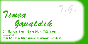 timea gavaldik business card